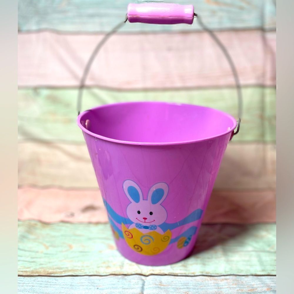 🔥❤️🔥 Decorative Purple Easter Bunny Pail Basket with Handle EPC Easy to …